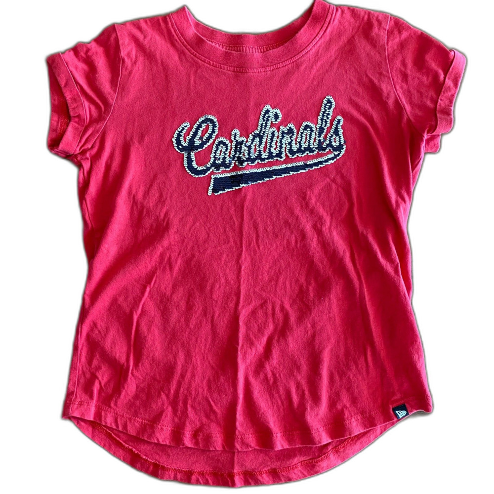 New Era Red Cardinals Flip Sequin Tee Girls' L (10/12)